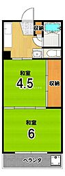 ルビーマンション 2DKの間取図画像