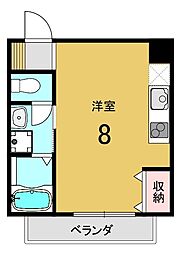 ブレッドガーデン 5階ワンルームの間取り