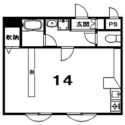 アビタシオン鴨川 1階1Kの間取り