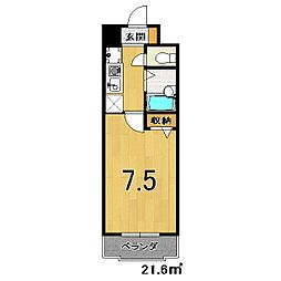 ソレーユコニシ 4階1Kの間取り