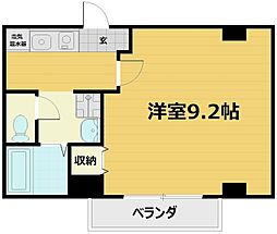 ベルフォーム平安 1Kの間取図画像