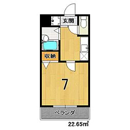 ファミーユ北清 1Kの間取図画像