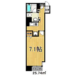 HF河原町二条レジデンス 1Kの間取図画像