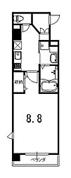 エイペックス京都西陣 1Kの間取図画像