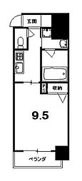 ジョイシティ二条城前 1Kの間取図画像