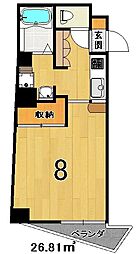 菊岡家弁財天館 1Kの間取図画像