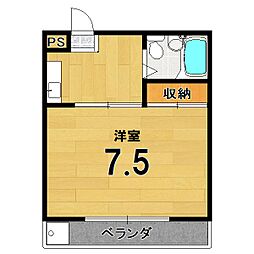 コーポ山名 2階1Kの間取り