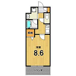 MAYFAIR OIKE PREMIUM 2階1Kの間取り