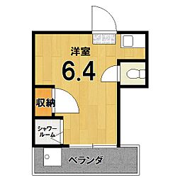 コプリハウス 2階ワンルームの間取り