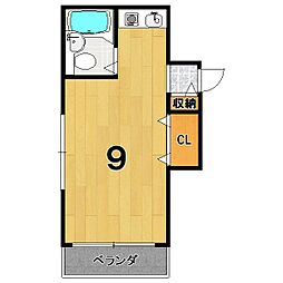 ラビスタ 5階1Kの間取り