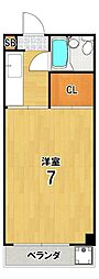 フレーズ2 1Kの間取図画像