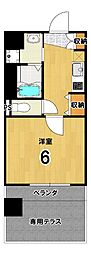 アクアプレイス京都千本丸太町 1Kの間取図画像