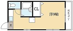 アスピリエきよみ ワンルームの間取図画像