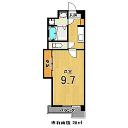 メゾン・フェアリー 6階1Kの間取り