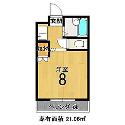 メゾン・グリンピア 4階1Kの間取り