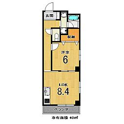 レジデンス雅都 4階1LDKの間取り