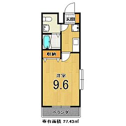 メゾン・ポジティブ 1階1Kの間取り