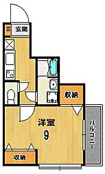 メゾン・マロン 2階1Kの間取り