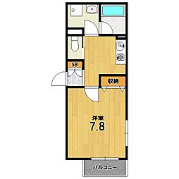 Espoir東寺 1Kの間取図画像