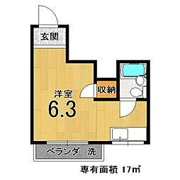 サンハイツ ワンルームの間取図画像