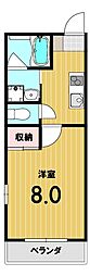 クレドール深草 1Kの間取図画像