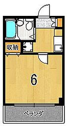 モーリストップハイツ 3階1Kの間取り