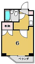 プラザクレバーI 3階1Kの間取り