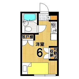 コート紫竹 ワンルームの間取図画像