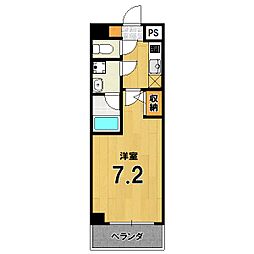 下鴨グランドビル 1Kの間取図画像