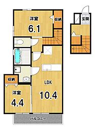 レグルス 2LDKの間取図画像