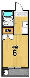 ハイツ庵野 1階1Kの間取り
