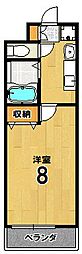 白川ベリタス 1階1Kの間取り