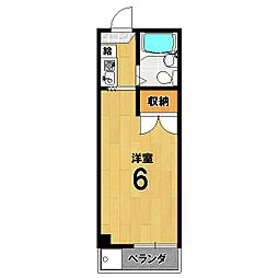 川上ハイツ 1Kの間取図画像