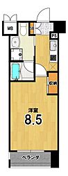 レジディア洛北 1Kの間取図画像