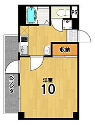 メドウマキ 1Kの間取図画像