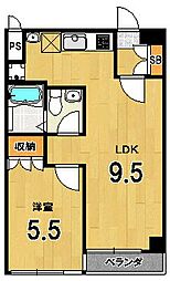 コアロード糺の森 1LDKの間取図画像