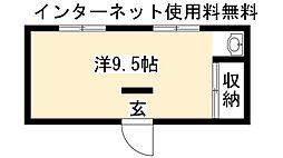 シェアフラットサクラギ ワンルームの間取図画像