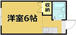 コーポ町柳 ワンルームの間取図画像