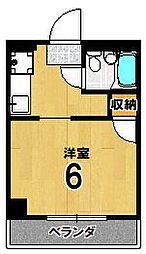 ヒノキハイツ ワンルームの間取図画像