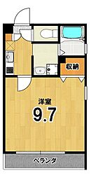 クレシェンテ京大北 1Kの間取図画像
