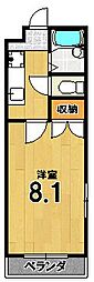 プレパルクニシカワ2 1Kの間取図画像