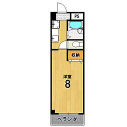 鴨川ラビアン ワンルームの間取図画像