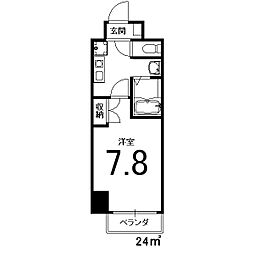 エル・セレーノ西院I番館 2階1Kの間取り