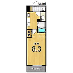 KDXレジデンス西大路 2階1Kの間取り