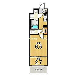 ソルテラスKYOTO西大路　瑠 2階2Kの間取り