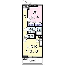 メゾン川勝III 1階1LDKの間取り