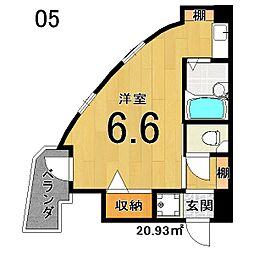 ホームズ西院 ワンルームの間取図画像