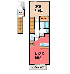 シャン・ド・フルール1 1LDKの間取図画像