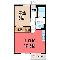 エルディムユートピアC 1LDKの間取図画像