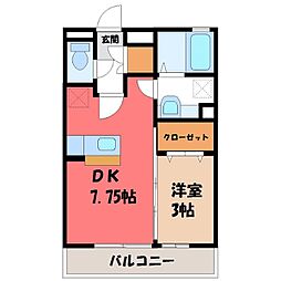 フリーデン 1DKの間取図画像